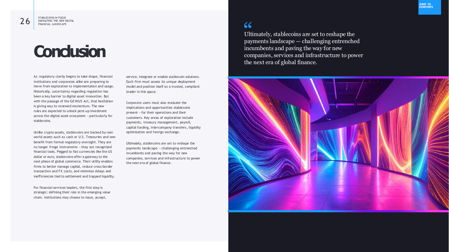 Conclusion essay page with pull quote, a text page PowerPoint slide template