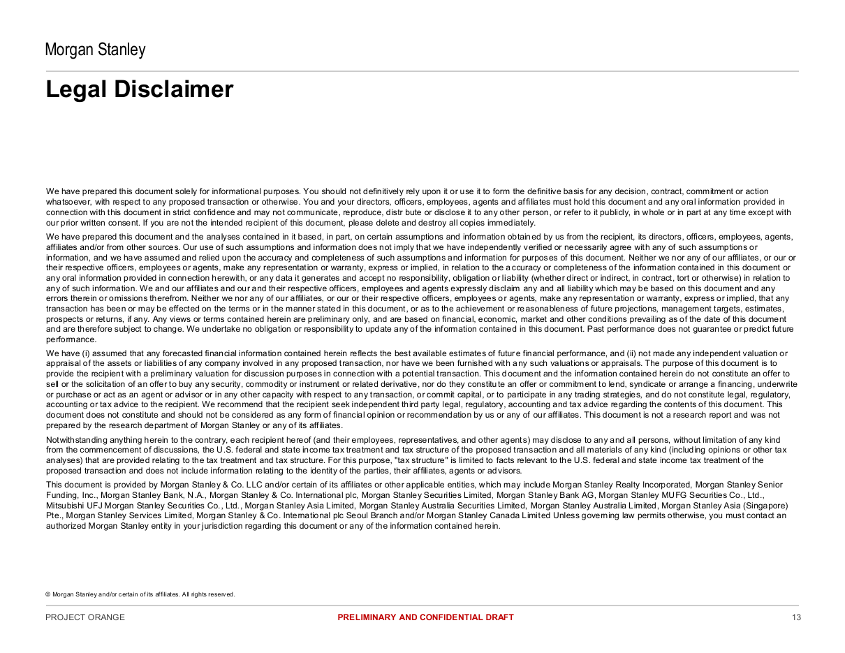 Full page legal disclaimer notice, a text page PowerPoint slide template
