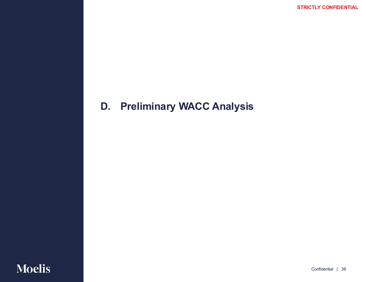 Lettered divider for the WACC analysis, a divider PowerPoint slide template