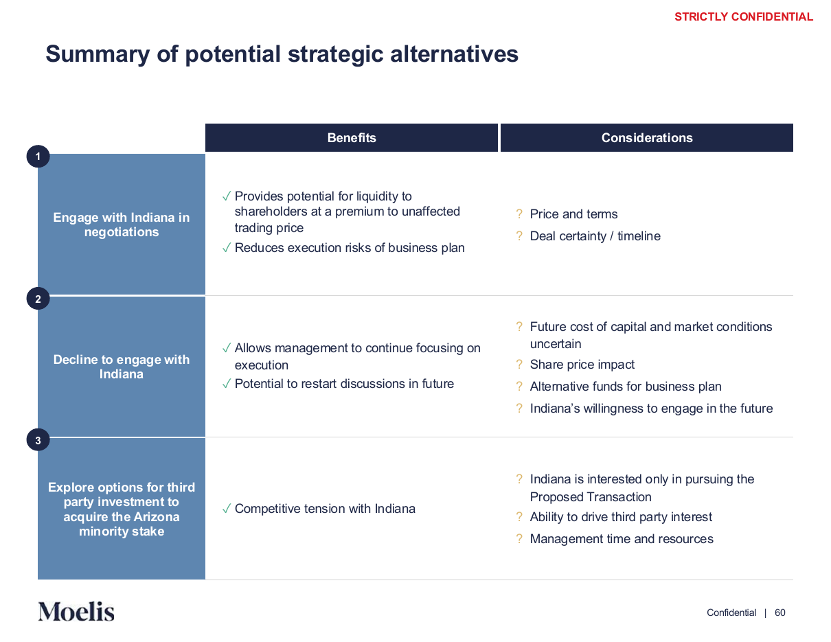 Strategic alternatives with benefits and considerations, a process diagram PowerPoint slide template