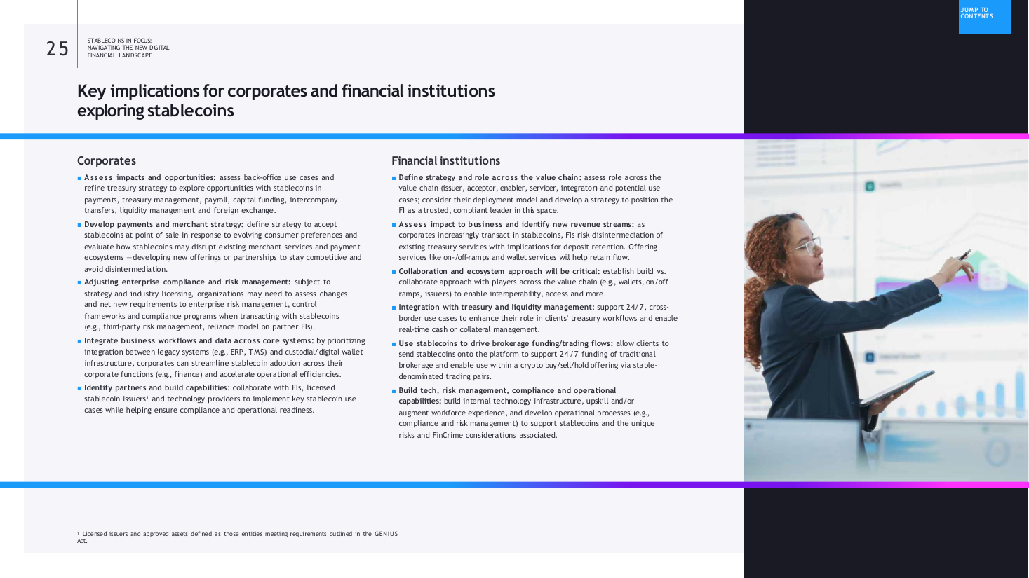 Two-column implications list with bold lead-in labels, a two-column PowerPoint slide template